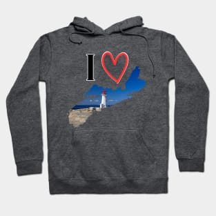 I Love Nova Scotia with Peggy's Cove Lighthouse Hoodie